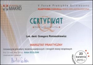 Grzegorz Romaszkiewicz certyfikaty