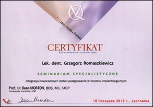 Grzegorz Romaszkiewicz certyfikaty