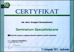 Grzegorz Romaszkiewicz certyfikaty