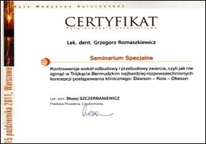 Grzegorz Romaszkiewicz certyfikaty