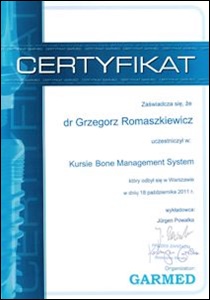 Grzegorz Romaszkiewicz certyfikaty